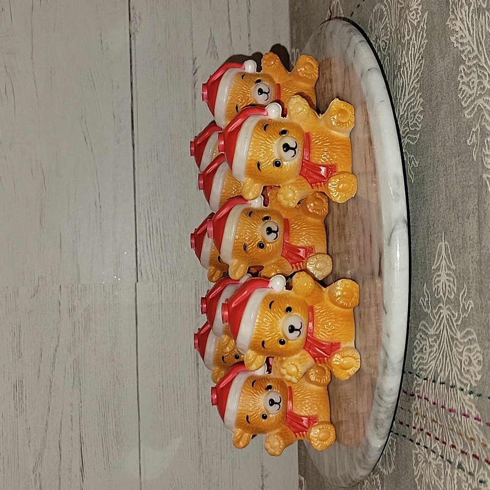 Vintage | Set of 10 Santa Bear Blow Mold String Light Covers